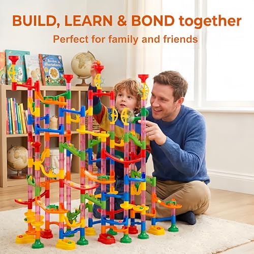 232 PCS Marble Run, STEM Building Toys with 45 Colourful Plastic Marbles - Image 6