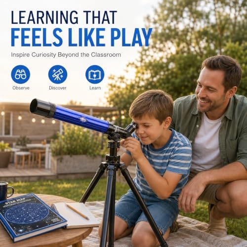 Ideal Swan Telescope for Kids 20x 30x 40x Beginner Spyglass Telescopic Blue - Image 4