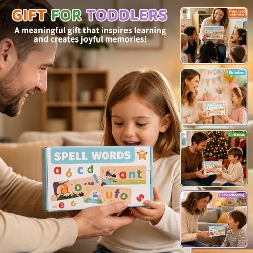 Wooden See and Spell Word Game Learning Toys for Kids 3-6 Puzzle Board - Image 6