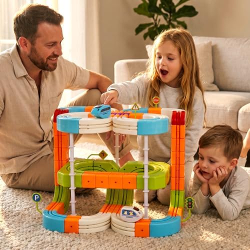 Hot Bee Electric Train Set for Kids, 134pcs Gravity-Defying Race Track - Image 5