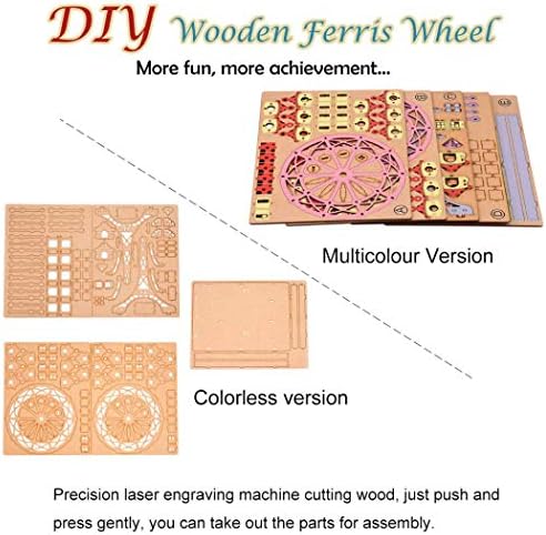 Large Size Wooden Ferris Wheel Building DIY Model Kits - Educational STEM Toys | 3D Puzzles Science Kits for Adults Kids | Mechanical Assembly Stem Colorful - Image 3