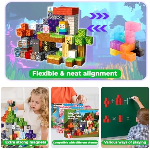 Magneverse Magnetic Blocks - 150 PCS Magnetic Building Blocks for Kids, Magnet Building Cubes for Boys Girls, STEM Montessori Sensory Toys Stacking for 3 4 5 6 7 8 9 10 11 12 13 Birthday Gift - Image 6