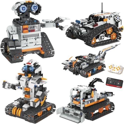 HPROMOT Robot Building Kit, APP & Remote Coding Toy Gift Boys Girls 8-16 | Birthday Gift for Boys Girls Ages 8-16 | 688 PCS 5-in-1 Robot | APP + Remote | STEM Coding | Rechargeable Battery by HPROMOT