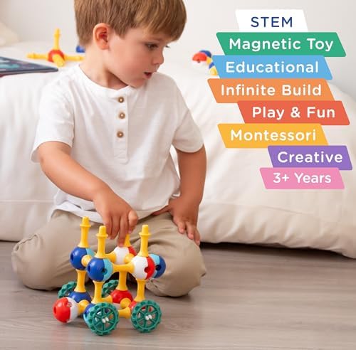Magnetic Building Set for Kids, STEM Educational Toys for 3+ Year Old Boys and Girls, Space Planet Blocks - Image 2