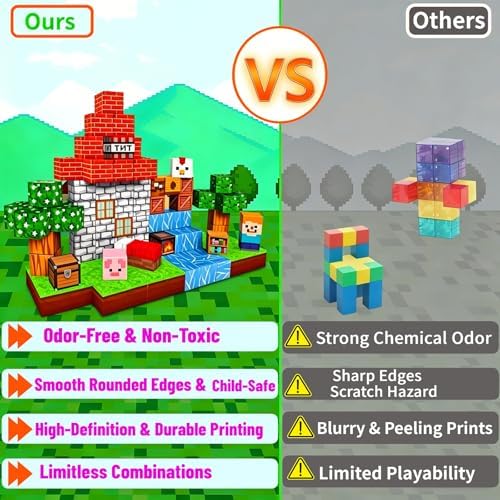 100PCS Magnetic Blocks Cubes Building Toys Set for Kids Ages 3-10 - Image 5