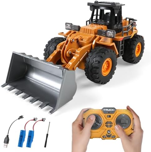 Dwi Dowellin Rc excavators,Remote Control Front Loader,Construction Vehicle for Boys Ages 3-12, Gift for Birthday Christmas by DwiDowellin