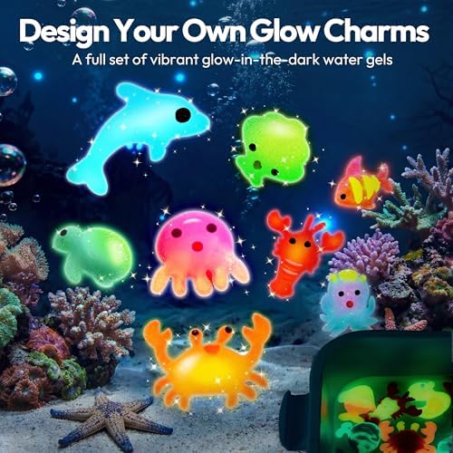 Klever Kits Glow-in-The-Dark Water Gel Kit, Magic Fairy Water Pets Toy Kit with 10 Gels(7 Glow-in-The-Dark Gels), 12 Molds, Preserving Bottle, DIY Squishy Maker Craft Kits, Arts and Crafts for Kids - Image 2