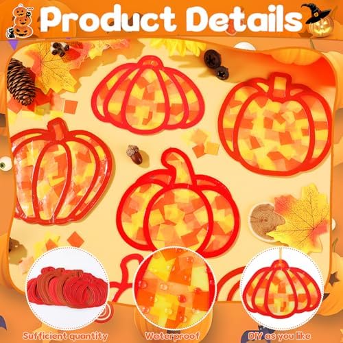 Qyeahkj 36 Set Fall Pumpkin Suncatchers Crafts Kit for Kids - Image 3