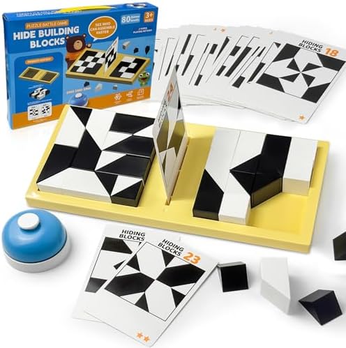 Puzzle Blocks for Kids,Education Puzzle Toy with Storage Tray,Brain Teaser with Challenges Cards 3D Logic & Spatial Thinking Tabletop Toy for Boys Girls by Kykake