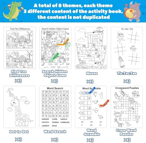 Kalysky 24 Mini Activity Books for Kids 4-12,Mazes,Dot to Dot & Word Games,Party Favors - Image 5