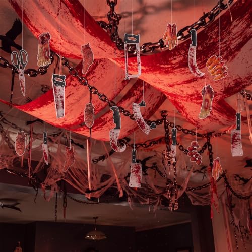 111 Pcs Halloween Bloody Hanging Party Decoration for Ceiling - Image 5