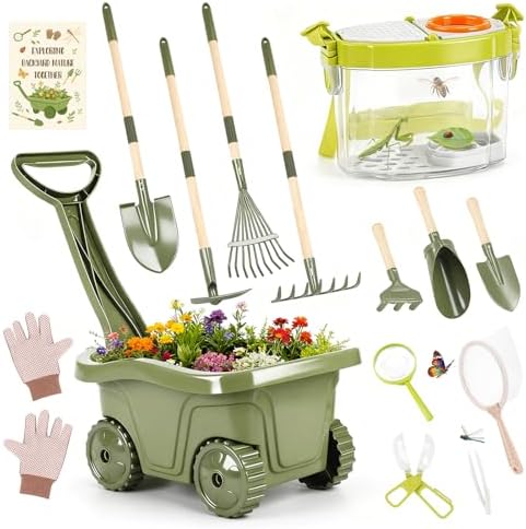 Dreamon Kids Gardening Set, 14Pcs Kids Gardening Tool with Bug Catching Kit by Dreamon