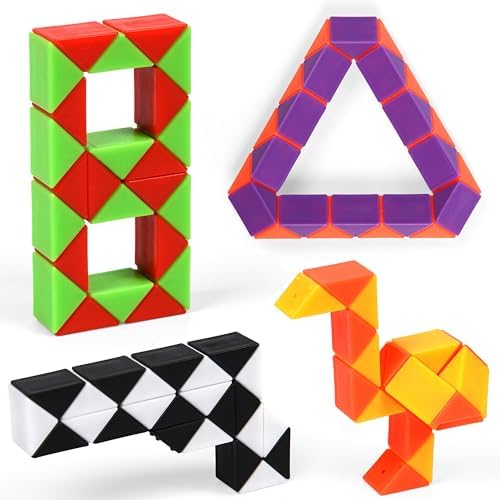 35 Pack 24 Blocks Magic Snake Cube Toy,Fidget Mini Snake Cube Puzzle Toy for Kids,Mini Plastic Puzzle Cube Toy for Kids Party Supplies,Classroom Rewards - Image 6