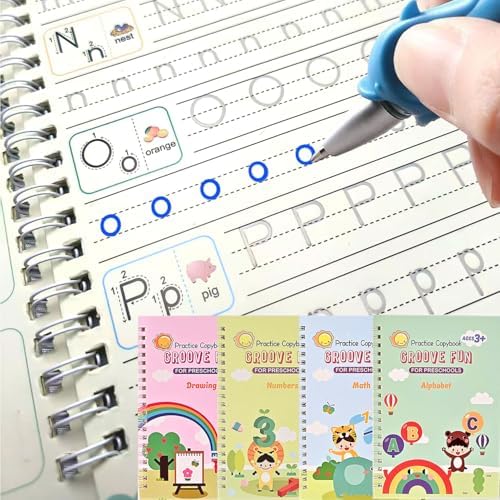 Magic Grooved Practice Copybook, Reusable Letter Tracing Books by Unknown