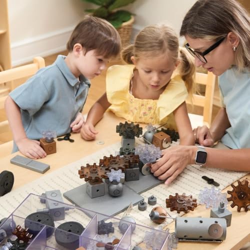 Kaplan Early Learning Company Motors and Magnets Loose Parts STEM Kit - 178 Pieces - Image 3