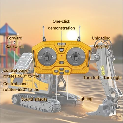 Excavator Set，rc Dump Truck Command The Site Conquer The Dir，2.4Ghz Remote Control Construction Vehicle Set Children's Toys，Alloy Material Simulate True Scale (Excavator) - Image 6