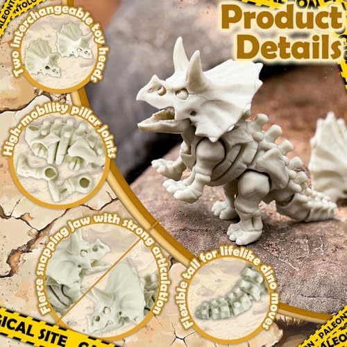 3D Printed Fossil Triceratops，3D Printed Anima Animal Bones，Dig & Discover Dino Triceratops Dinosaur Skeleton 3D Fossil Bones Excavation,Fidget restlessness - Image 2