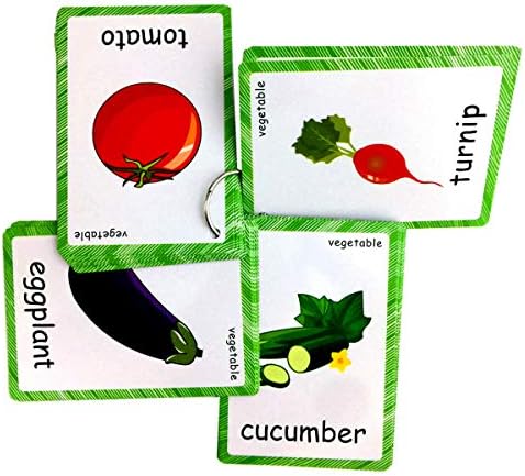Set of Vegetables Flash Cards for Toddlers(20 pc) | Kids Learning Flashcard & Montessori Pocket Cards Toys | Perfect for Pre-K Decor Background Wall Stickers, Teacher/Autism Therapists Tools - Image 3