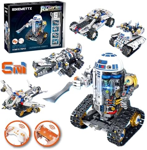 Robot Building Kit for Kids, 5-in-1 App Remote Control Compatible with Lego by Unknown