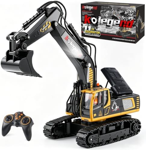 kolegend RC Excavator Toy | 1:18 Remote Control Excavator by kolegend