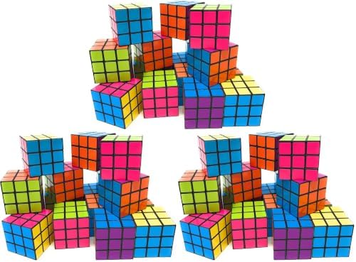 Bulk 72 Pack 3x3 Speed Puzzle Cubes - Classic Magic Brain Teasers, Party Favors, Classroom Prizes, Birthday Stocking Stuffers - Bright Colors, Beginner Friendly by Funiverse