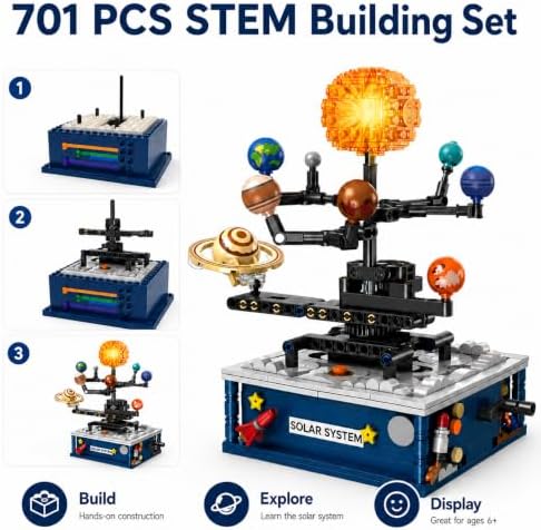 Hand-Cranked Solar System Building Set with Light - Image 2