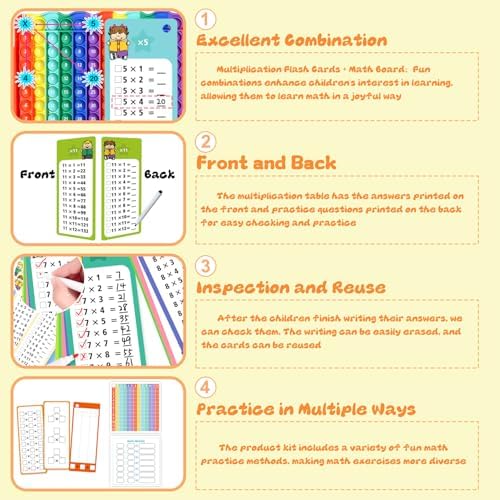 Multiplication Flash Cards + Math Board - Image 3