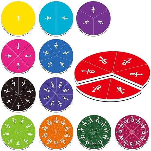 SpriteGru 78 PCS Magnetic Fraction Tiles, Educational Math Learning Manipulatives Set for Preschool Elementary School, Fraction Bar Set Educational Learning Tool Kit for Classroom, School Supplies by SpriteGru