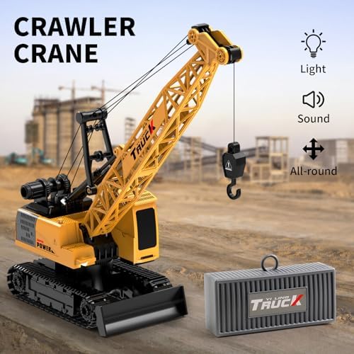 Dwi Dowellin Remote Control Crawler Crane for Boys,11-Channel 2.4GHz RC Construction Crane Toy for Kids Age 3 4-7 8 9 10 Year Old - Image 6