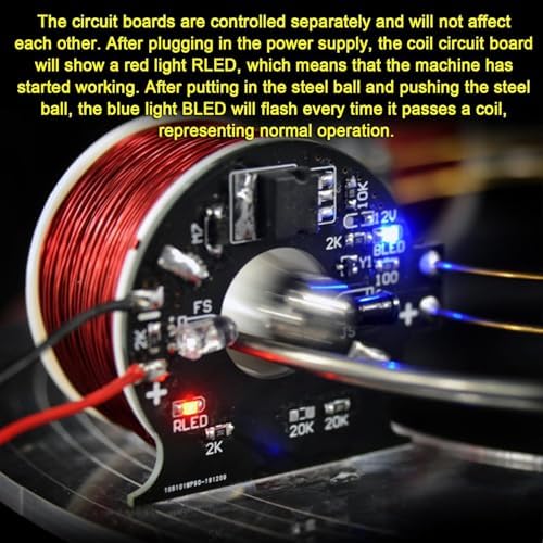 Electromagnetic Accelerator 6 Coil Ring, 24V Brushless Cyclotron Motor, Physics Aid Model, Low Power Coil for Experimental Teaching and DIY Gifts - Image 2