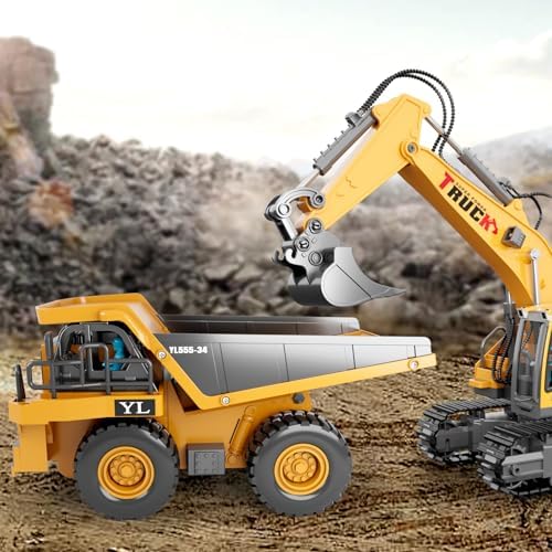 Dwi Dowellin Remote Control Dump Truck Toys for Boys 4-7,Construction Rc car with Lights/Sounds for Kids Age 8-12 Year Old,Ideal for Boys Age 3+ - Image 6