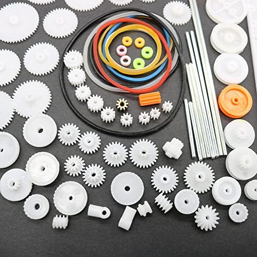 DAGIJIRD Plastic Gears Pulley Belt Motor Gear Set Worm Kits Robot Car Motor Toy DIY Parts Assortment 82Pcs - Image 2