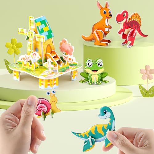 FOIMAS 3D Puzzles for Kids,31 Pack Educational Puzzle Farmhouse Animal Puzzle Dinosaur for Kids Classroom Prize Gifts Party Favor Supply - Image 4