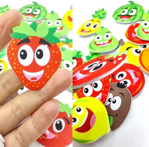 132PCS Foam Fruit Stickers, Smile Face Bulk Shapes - Image 4