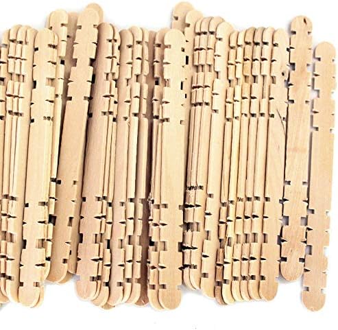 Notched Wood Craft Sticks, 4.5 Inch by CraftySticks