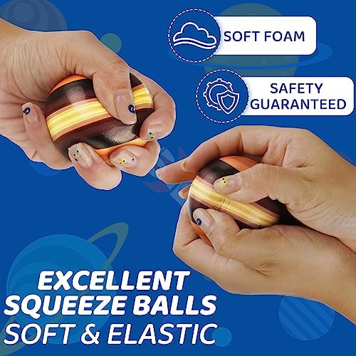 Mini Foam Planets Balls Toy, 10 PCS Solar System Stress Balls for Kids Adults, Squeeze Global for Stress Relief, Science Kit Gift for Early Learning, Classroom Prize for Boys Girls (with Flash Cards) - Image 2