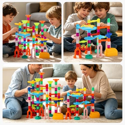 EagleStone 105PCS Marble Run Kit Marble Maze Construction Building Toy Set - Image 4