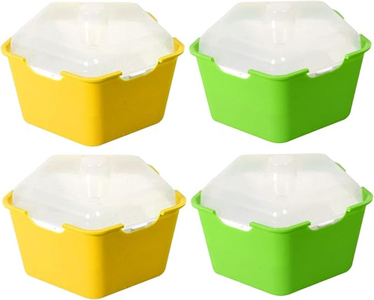 Seed Sprouter Tray with Cover Plastic Seedling Nursery Tray Soil-Free for Kitchen Garden Home Office 4 Pcs Sprouting Tray Sprouts Growing Tray Sprouts Growing Kit Germination Tray