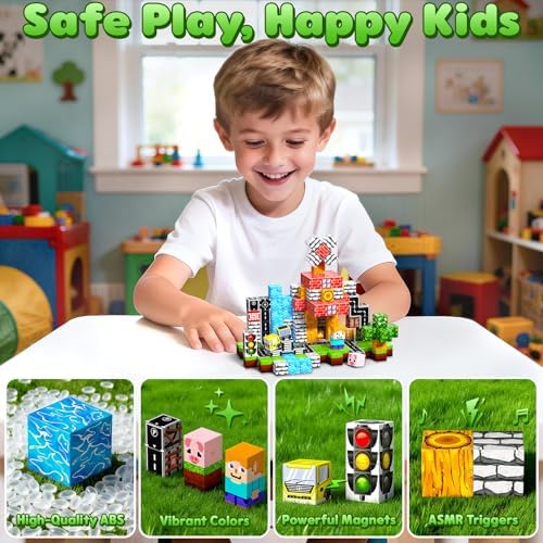 Magnetic Blocks, 100PCS Toys Building Cube Birthday Gifts for Kids - Image 6
