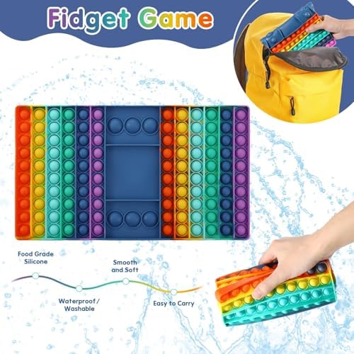 Pop Games Sensory Fidget Toy, Pop Board Math Multiplication Game for Family - Image 4