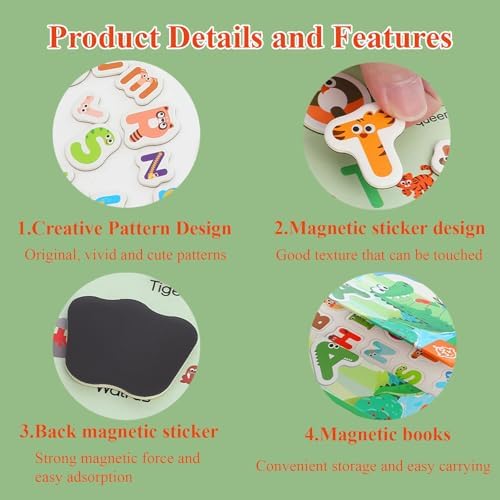 Upgrade Magnetic Letters Book for Kids, 78 PCS Magnetic Alphabet Letters, Uppercase & Lowercase ABC Magnets for Toddlers 1-3 Learning, Preschool Classroom Must Haves - Image 4