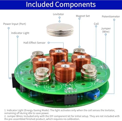 Magnetic Levitation DIY Kit, High Load Performance with Hall Sensor, Manual Soldering Practice Model for Adults, Desktop Science Display and Science Experiment, Ideal as Gift - Image 3