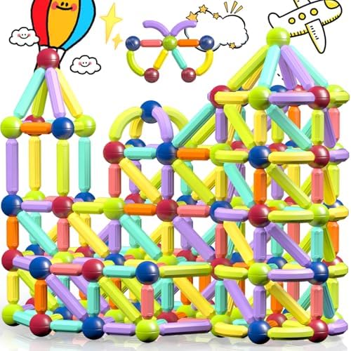 Magnet Toys Magnetic Building Blocks, STEM Starter Toys for Kids Age 3-5 Preschool, Montessori Learning Magnetic Sticks and Balls, Gift for Christmas Birthday (42PCS) by Mnytyel