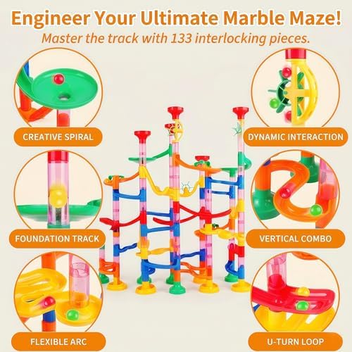 Marble Run,133PCS Track Creative Construction Building Game Toy - Image 3