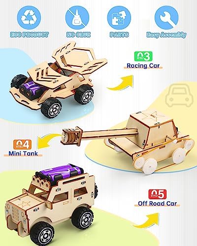Poraxy 11 in 1 Kids Science Kits Age 8-10, 3D Puzzles Projects STEM Kits for Kids Ages 8-12 6-8 5-7, STEM Toys Robotics Birthday Gifts 7 8 9 10 11 12 Year Old Boys Girls Engineering Building Toys - Image 5