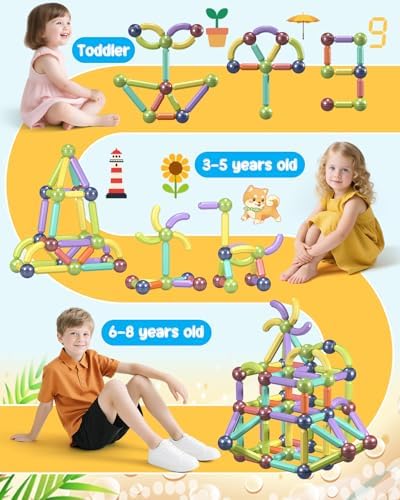 Magnet Toys Magnetic Building Blocks, STEM Starter Toys for Kids Age 3-5 Preschool, Montessori Learning Magnetic Sticks and Balls, Gift for Christmas Birthday (26PCS) - Image 5