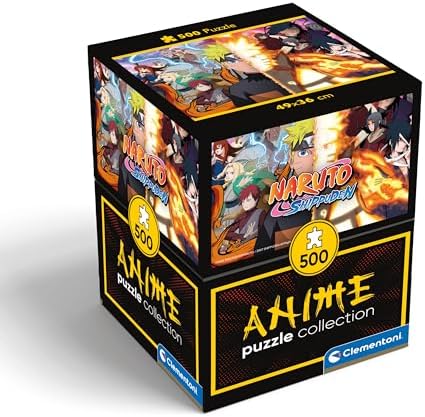 Clementoni - Naruto Shippuden Cube Shippuden-500 Pieces, Horizontal, Fun for Adults, Manga, Anime, Made in Italy, Multicoloured, 35516 by Clementoni