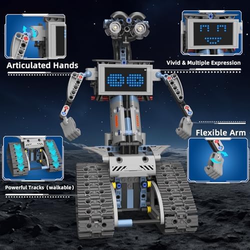 5 in 1 Johnny 5 Robot Building Kit, STEM Robot Building Set with APP & 2.4GHz Remote Control, Technic Transformable RC Robotics Toys for Kids Boys Age 6 7 8 9 10 11 12+, Birthday Gifts - Image 5