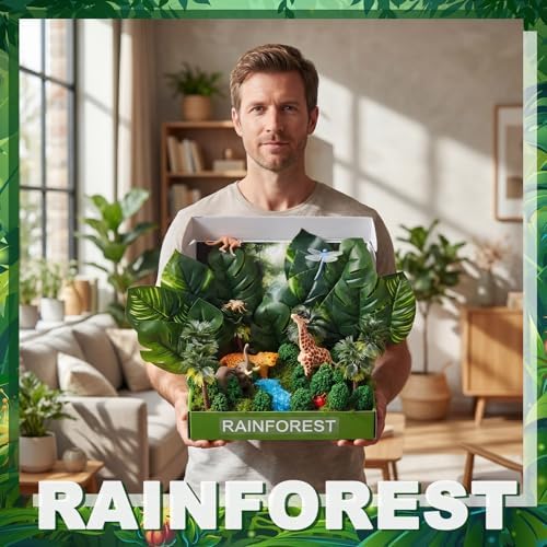 AmazingSpark 72 Pcs Rainforest Diorama Box Kit Jungle Habitat Project - Image 7