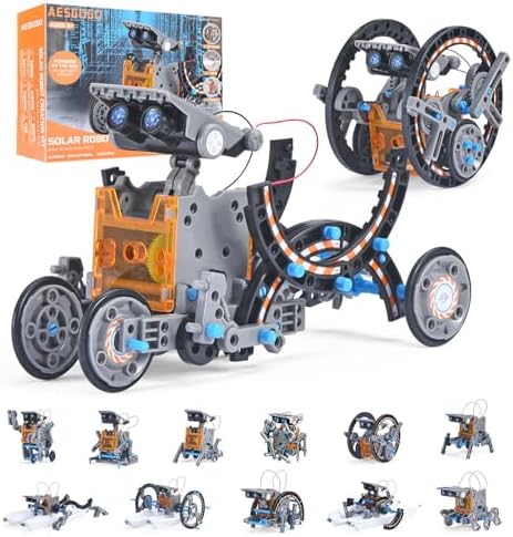 Solar Robot Building Kit, 12-in-1 STEM Robotic Toys for Kids Age 8-12 by AESGOGO